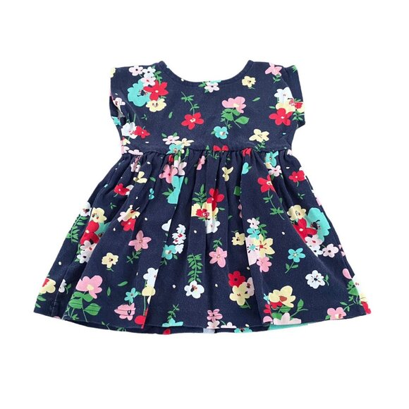 Hanna Andersson Floral Button Front Dress Size 90 - Picture 4 of 4